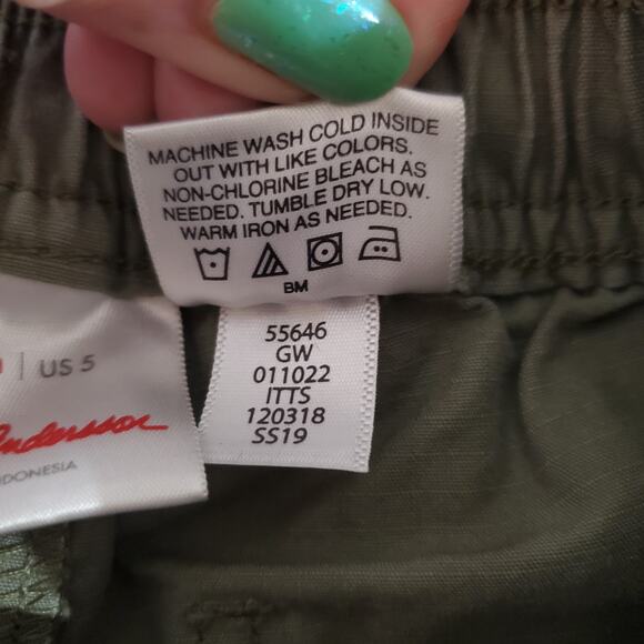 Hanna Andersson Expedition Ripstop Shorts Size Kids 110 cm US 5 Green Drawstring - Picture 5 of 5